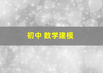 初中 数学建模